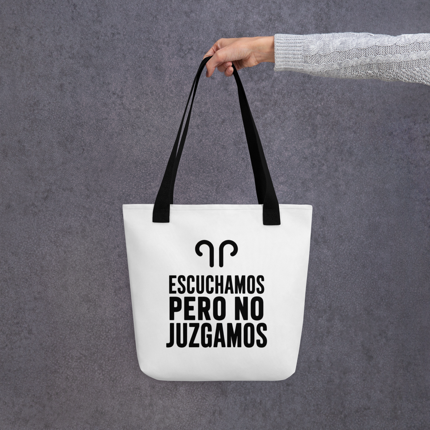 Bolsa de tela Escuchamos pero no Juzgamos Minimalista