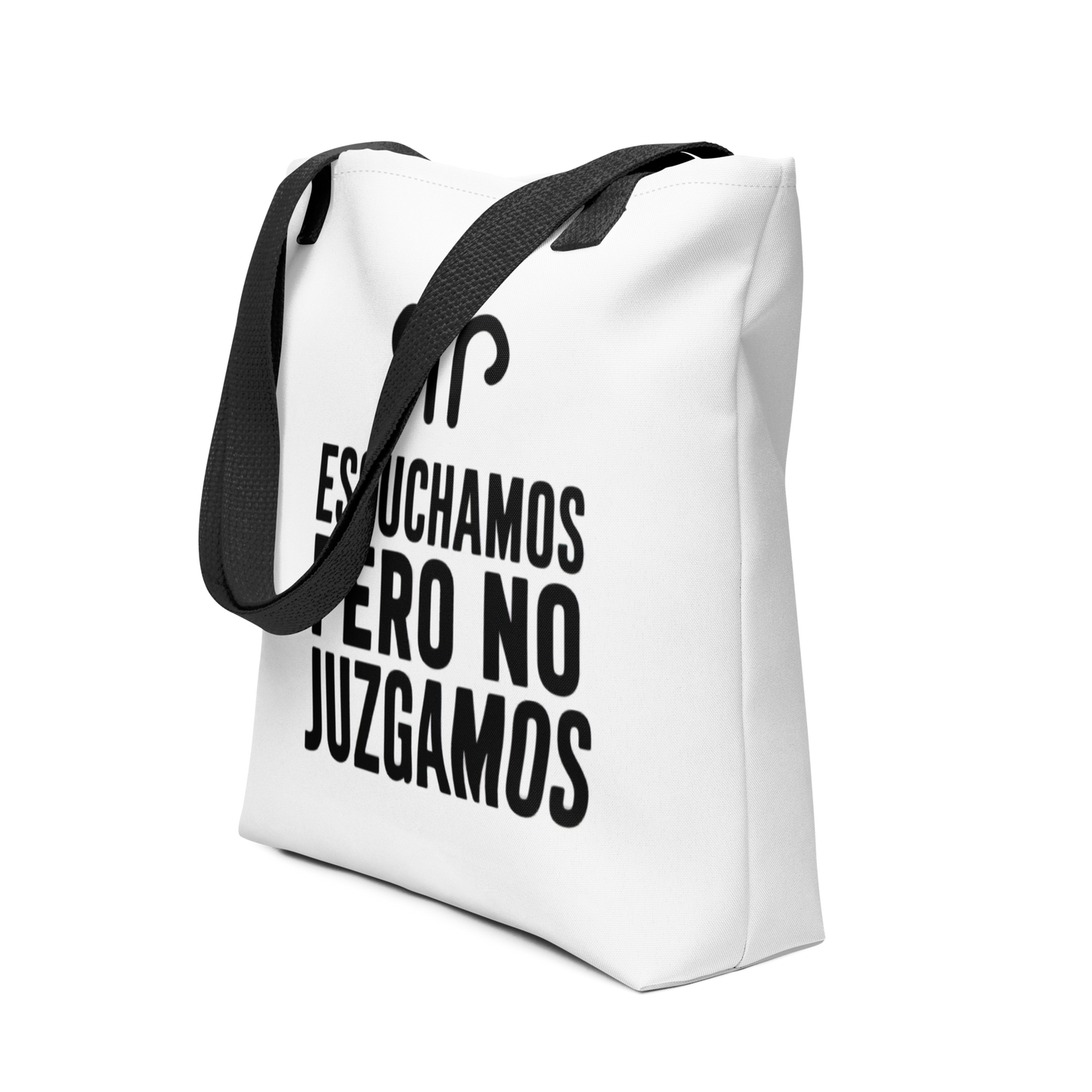 Bolsa de tela Escuchamos pero no Juzgamos Minimalista