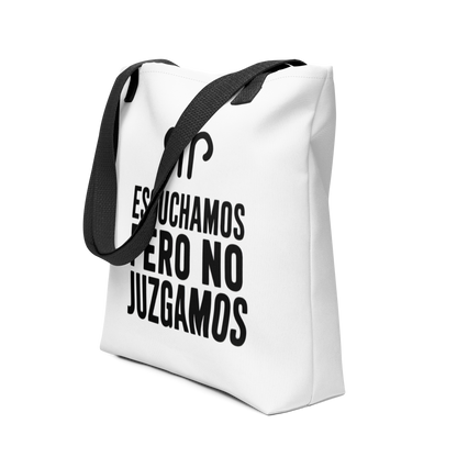 Bolsa de tela Escuchamos pero no Juzgamos Minimalista