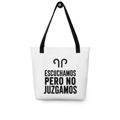 Bolsa de tela Escuchamos pero no Juzgamos Minimalista